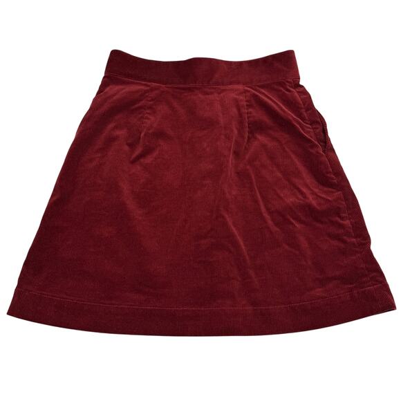 & OTHER STORIES Button Front Corduroy Mini Skirt Sz 2 Burgundy - Picture 5 of 5